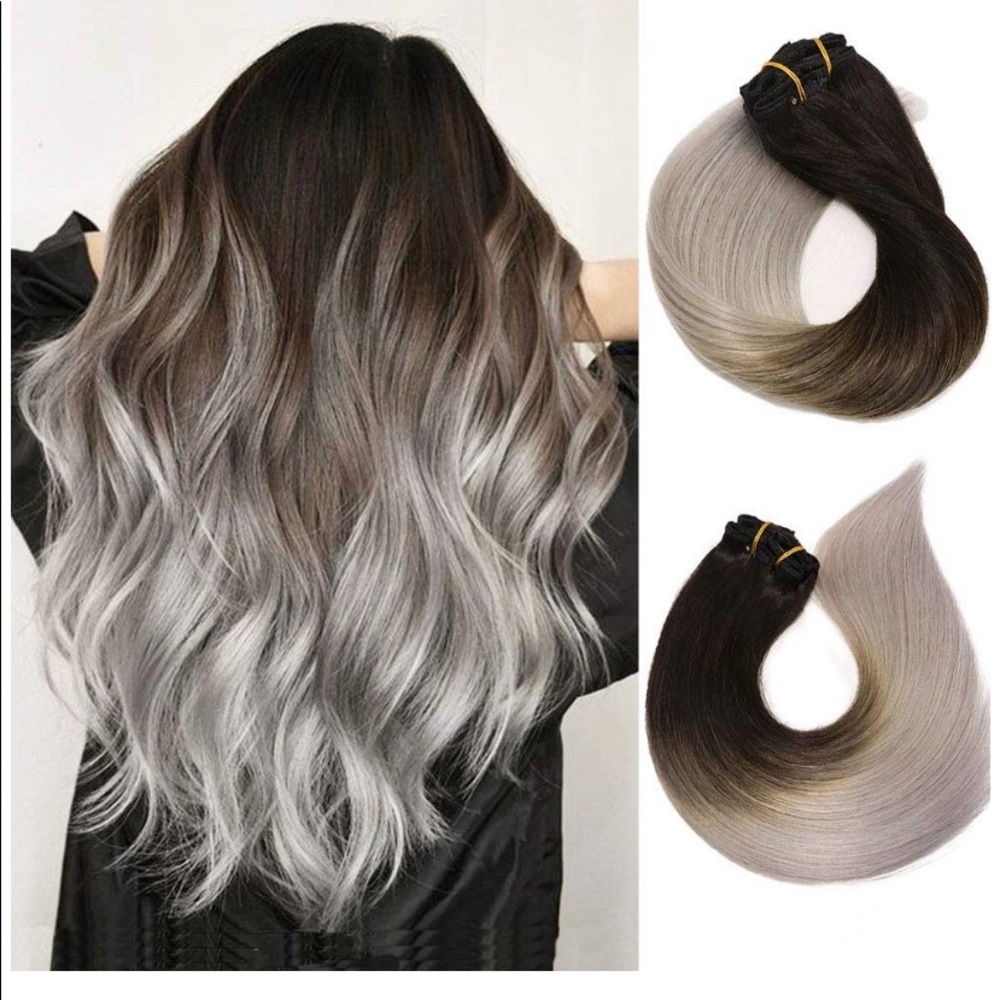 Human hair Clíp on extensions